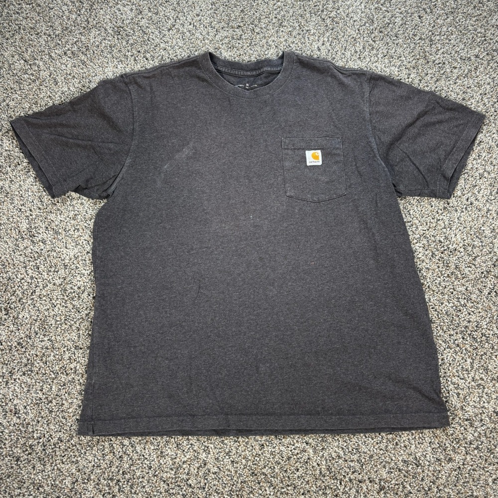 Carhartt Men's XL Gray Heather Short Sleeve Pocket T-Shirt Workwear Tee